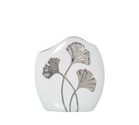 Alexandra House Living Vase Blanc argenté céramique 19 x 7 x 19 cm