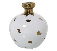 Alexandra House Living Vase Blanc doré céramique 19 x 19 x 22 cm