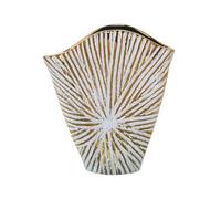 Alexandra House Living Vase Blanc doré en céramique 9 x 24 x 27 cm