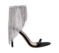 Alexandre Vauthier - Sandales à talons hauts en satin et draperie de cristaux 105 mm - Femme - Chaussures - Noir - Taille: 38 1/2 EU