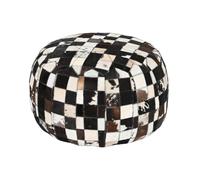 AlexandreHouse Coussin de Sol en Cuir Marron foncé 48 x 48 x 35 cm