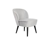 AlexandreHouse Fauteuil en Polyester Bois 59 x 66 x 76 cm Velours Gris
