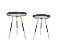 AlexandreHouse Table d'appoint Set 2 Fer 41 x 41 x 51 cm métal Patin