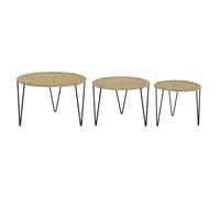 AlexandreHouse Table d'appoint Set 3 métal 62 x 62 x 40,5 11 cm