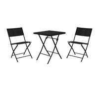 AlexandreHouse Table Set 3 rotin synthétique Acier 58 x 58 x 71,5 cm Noir