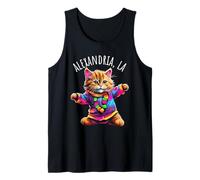 Alexandria, Los Angeles, États-Unis, Motif Amusant et coloré de Chat Dansant. Débardeur
