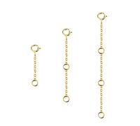 ALEXCRAFT 3 Rallonges pour Chaînes Or, Chaînes d'extension de collier chaîne d'extension, Chaîne d'extension plaquée or 14 carats Or pour la fabrication de bijoux collier bracelet(1 2 3 pouces)