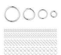 ALEXCRAFT Anneaux de Saut Argent 900 Pièces Anneaux Bijoux Fabrication Bijoux Breloque Acier Inoxydable Jump Ring Materiel Bijoux Jonction Kit Bijoux
