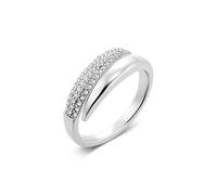 ALEXCRAFT Anneaux réglables en acier inoxydable pour femmes avec forme Chunky Anneaux réglables en argent Large bande d'argent pour femmes forme de rose Police Ouvert