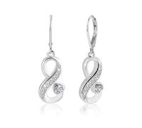 ALEXCRAFT Boucles d'oreilles Argent Zirconium 925 Post Boucle D Oreille Strass Longue Femme Élégante Cérémonie avec Zircons