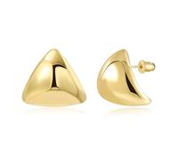 ALEXCRAFT Boucles d'oreilles épaisses Triangle en Or Grandes Boucles d'oreilles en Or 14 carats Cadeau pour Femmes Petite Amie Maman Filles