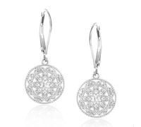 ALEXCRAFT Boucles d'oreilles Femme Argent 925 Post Boucles d'oreille Pendantes Femme Argent 92 avec Zircons Boucles d oreille Argent 92 Rhinestones Coin Pendentif
