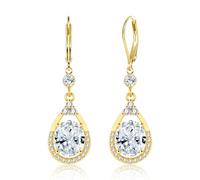 ALEXCRAFT Boucles d'oreilles pendantes en argent 925, créoles petites plaquées or 14 carats avec pendentifs en forme de goutte et cœur rond, monnaie, légères, crochets français, avec pendentif en