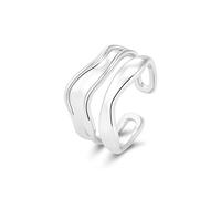 ALEXCRAFT Chunky Ringe Gold Silber für Damen Herren, Vintage Ring gen 14K Vergoldet Einfacher Offen, 7.5" Verstellbar Statement Drehring Dick Groß Glatter Schmuck für Frauen Freundin