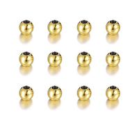 ALEXCRAFT Perle pour Bijoux 200 Perles Pour Bracelet Perles d'espacement en Acier Inoxydable Plaqué or Rondes Entretoise Perles en Métal Minuscules Perles Pour La Fabrication De Bijoux 4mm