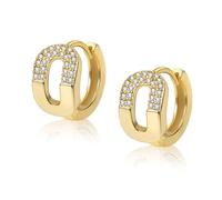 ALEXCRAFT Petites Boucles d'Oreilles Femme Créoles Or Zircone