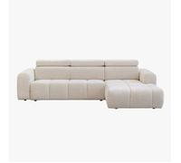 ALEXIA Canapé d'angle convertible convertible en tissu beige 304 cm