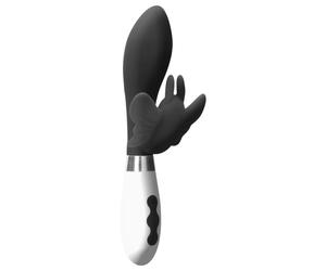 Alexios - vibromasseur rabbit papillon stimulateur clitoridien - silicone noir