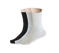 Alexis Leroy Chaussettes Femme Chaussettes Mi-Mollet Décontractées Respirant Confort 3 Paires Noir/Blanc/Gris
