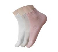 Alexis Leroy Chaussettes Femmes Chaussettes Basses Sport Courtes Respirantes 3 Paires Blanc/Kaki/Rose