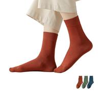Alexis Leroy Chaussettes Hommes Femme Chaussettes Mi-Mollet Décontractées Respirant Confort 3 Paires Bleu/Vert/Rouge Brique