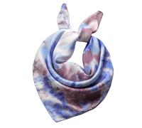 Alexis Leroy Foulard Femme Simili-Soie 70x70cm Carré Multifonction Col/Tête/Sac Tie-dye 1 (Océan)
