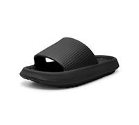 Alexis Leroy Pantoufles Douillettes pour Femmes et Hommes - Chaussons d'intérieur Confortables avec Semelle Anti-Dérapante Idéal pour la Maison Hiver and Été Cloud Noir 42/43 EU