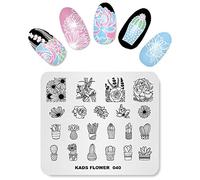Alexnailart Nail Art Stamping Modèle Nail Art Stamp Image Stencils Manucure Imprimer avec des motifs de Cactus Fleur Nail Art DIY Outil