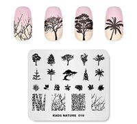 Alexnailart Nail Art Stamping Plate Stamp Modèle Image Nature Branch Branch Plant Arbre de Noix de Coco Motif Nail Art Stamper Vernis à Ongles DIY Outil