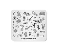Alexnailart Nail Stamping Modèle de plaque d'impression Image Plate Stamper Grattoir Notes de musique Instrument de musique Danseur Jazz Motif Nail Art Décoration DIY Imprimer Manucure Design