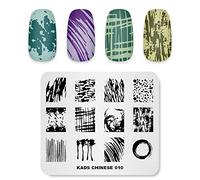Alexnailart Nail Stamping Plate style chinois Thème Image Modèles de conception Splashing ink Graffiti Motif Manucure Imprimer DIY Nail Art Outils