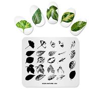 Alexnailart Plaque à emboutir des feuilles Feuille Ginkgo Plante veineuse Multi-Pattern Stamping Template Imprimer l'image Nail Art Stamper Nails Tool