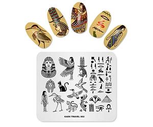 Alexnailart Plaque à emboutir Plaque de voyage Égypte Pyramide Ancien modèle d'estampage à motifs multiples Imprimer l'image Stamper Nail Art Tool