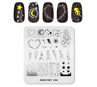 Alexnailart Plaque de nail stamping en acier inoxydable - Image d’étoiles pour nail art (SK004)