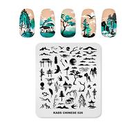 Alexnailart Plaque d'estampage pour ongles - Pochoir de transfert - Manucure - Outil de bricolage (CHINESE 026)