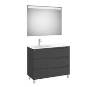 Aleyda Pack 3 Tiroirs Lavabo À Gauche 1000 Mm Noir Mat - ROCA A851848523