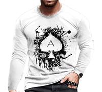 ALEYHA T-Shirt Homme Printemps Automne Col Rond Simplicité Pull Hommes Manches Longues Imprimé Motif Jeune Sweat-Shirt Hommes sans Capuche Sport Décontracté Vacances Streetwear Hommes OA-01 S