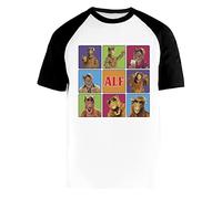Alf dans Carré Forain T-Shirt De Baseball Blanc pour Hommes Femmes Manches Courtes Unisexe Col Rond White Unisex M