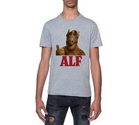 Alf Retro Thumb Up T-Shirt Gris Homme Manches Courtes Col Rond Grey Mens M
