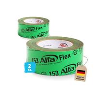 Alfa 153 Flex» - Ruban adhésif flexible haute performance, 2 pièces, 100 mm x 25 m (50 mètres) pour pare-vapeur, freins vapeur et membranes de toiture, ultra fixant et ultra flexible