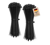 Alfa Collier colson nylon noir - 300 x 7,5 mm - 200 pièces | En nylon industriel robuste, rilsan autobloquant résistant de -40 à +105 °C, idéal pour organisation et chantiers.