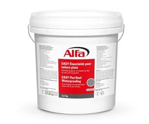 Alfa Étanchéité liquide toit plat - Résine étanche - 14 kg - 1 pièce | Étanchéité liquide monocomposant pour toit plat. Application facile rouleau/pinceau, sans primaire, protection durable 5 ans.