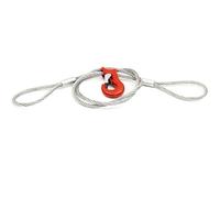ALFA LOGISTIK Cable Acier 10mm Diamètre 1,5m Circuit - Lot de Câble en Acier avec Crochet Coulissant et Boucles - Cable Metallique - Câble Acier - Cable D'acier - Corde Forestière