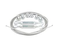 ALFA LOGISTIK Cable Acier 4mm Diamètre 15m Circuit - Lot de Câble en Acier avec 6x Serre-Câbles et 2x Ridoir - Cable Metallique - Câble Acier - Cable D'acier