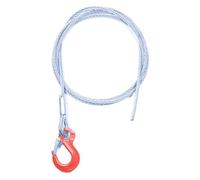 Alfa Logistik Cable Acier 6mm x 10m avec Crochet à Œil - Câble Métallique pour Treuil, Câble de Traction, Câble Forestier - en Acier de Qualité Industrielle