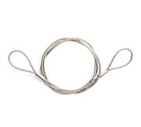 Alfa Logistik Cable Acier Inoxydable avec Œillets 3mm Diamètre 4m Longueur - Cable Inox avec Boucles - Câble Acier Inox avec Œillets - Résistant aux Intempéries & Robuste - Cable inox