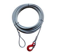 ALFA LOGISTIK Câble forestier fiable de 8 mm de diamètre, 2 m de long, avec crochet et œillet, câble métallique avec crochets, câble en acier avec œillets et crochets, câble forestier fiable