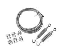 ALFA LOGISTIK Câble métallique de 6 mm d'épaisseur - 15 m de long - Lot de 6 serre-câbles métalliques et 2 tendeurs - Kit de câbles métalliques durables - Kit de tendeur de câble