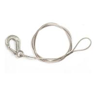 Alfa Logistik Câble métallique en acier inoxydable avec crochet et boucle, 5 mm d'épaisseur, 4 m de long, en acier inoxydable, robuste et polyvalent, œillet robuste et polyvalent