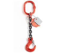 Alfa Logistik Élingue à Chaîne 1 Brin 6mm x 1m - Chaîne de Levage Robuste Qualité 8 avec Crochet à Chape - Élingue de Levage pour Grues et Charges Lourdes